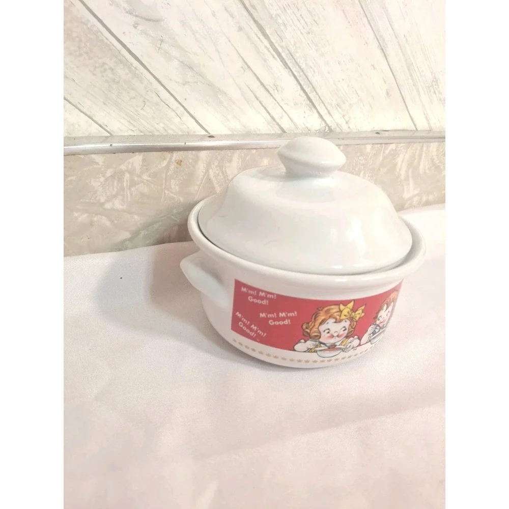 Vintage 1998 Campbell's Soup Kids Crock Covered Soup Bowl with Lid VGC